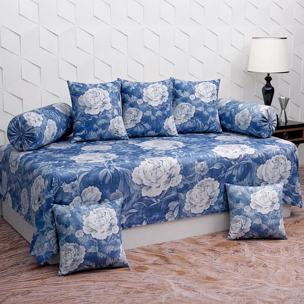 Blue_Cotton_Talk_Diwan_Bedsheet_Set_With_180_Thread_Count