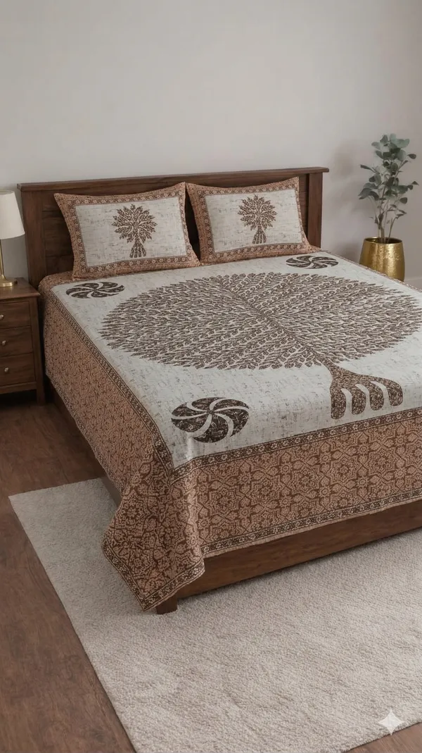 White_Cotton_Jantar_Mantar_Diwan_Bedsheet_Set
