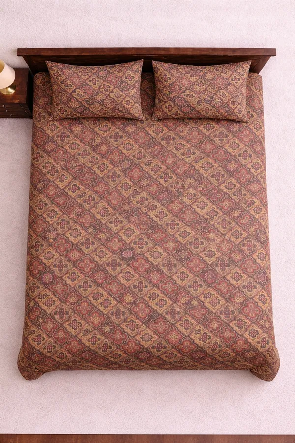 Pink_Cotton_Unique_Floral_Double_Bedsheet_With_210_Thread_Count