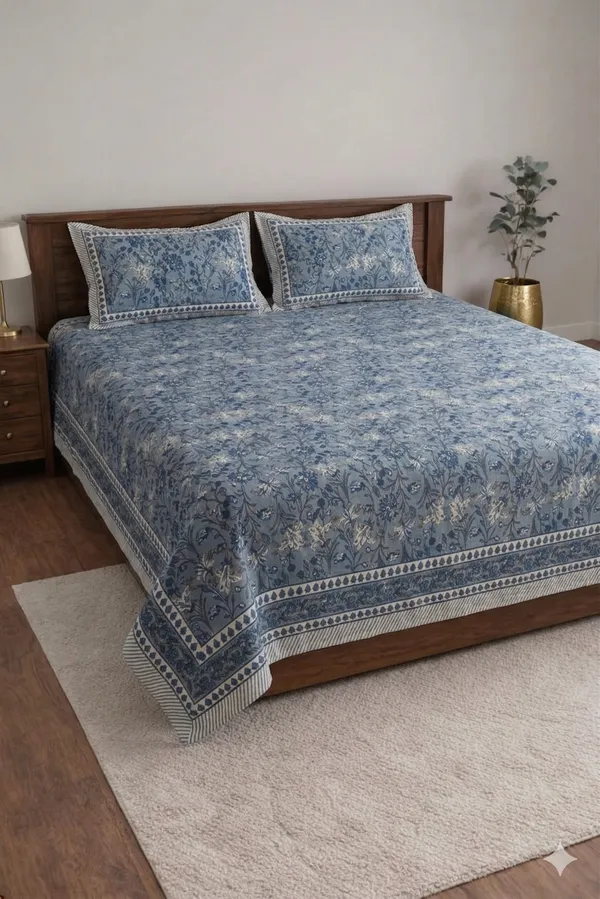 Grey_Cotton_Kaya_Double_Bedsheet_With_210_Thread_Count