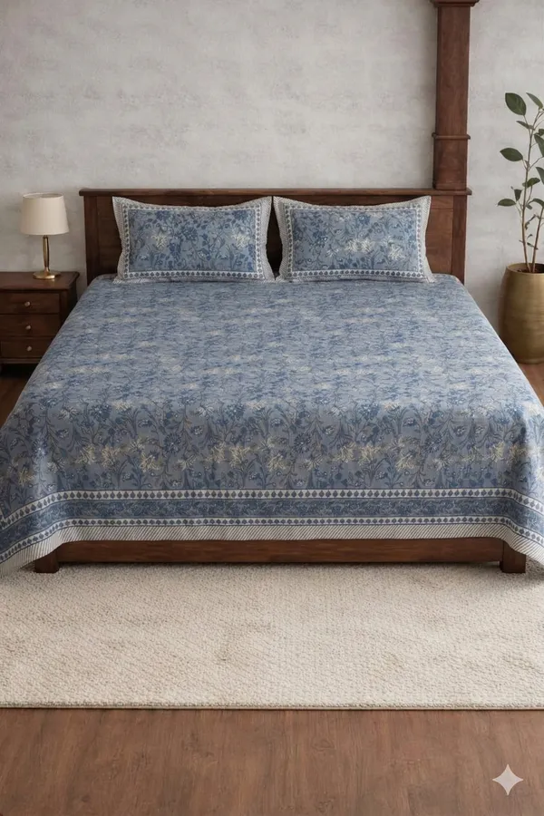 Grey_Cotton_Kaya_Double_Bedsheet_With_210_Thread_Count