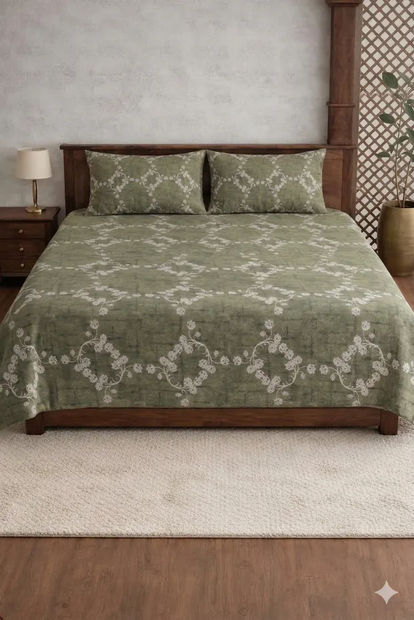 Green_Cotton_Blue_Berry_Double_Bedsheet_With_180_Thread_Count