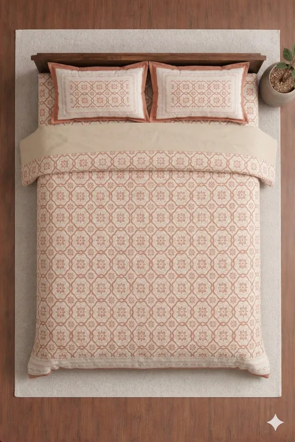 Orange_Cotton_Tulip_Double_Bedsheet_With_210_Thread_Count