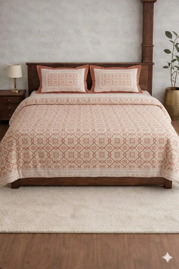 Orange_Cotton_Tulip_Double_Bedsheet_With_210_Thread_Count