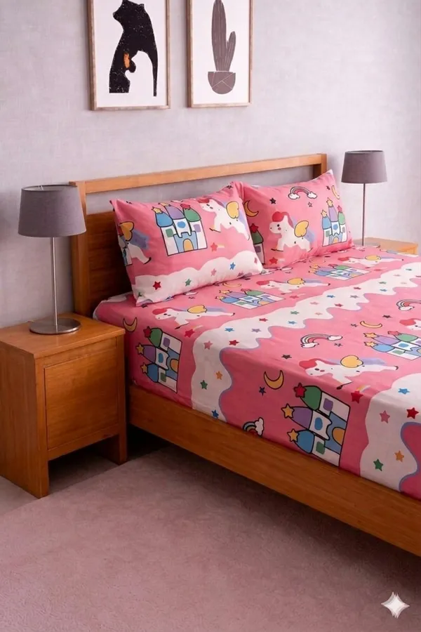 Multicolor_Cotton_Kidzee_Double_Bedsheet_With_180_Thread_Count