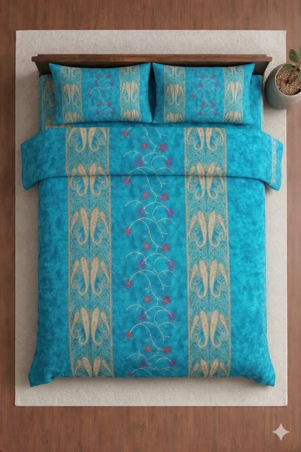Blue_Cotton_Banarasi_Double_Bedsheet_With_310_Thread_Count