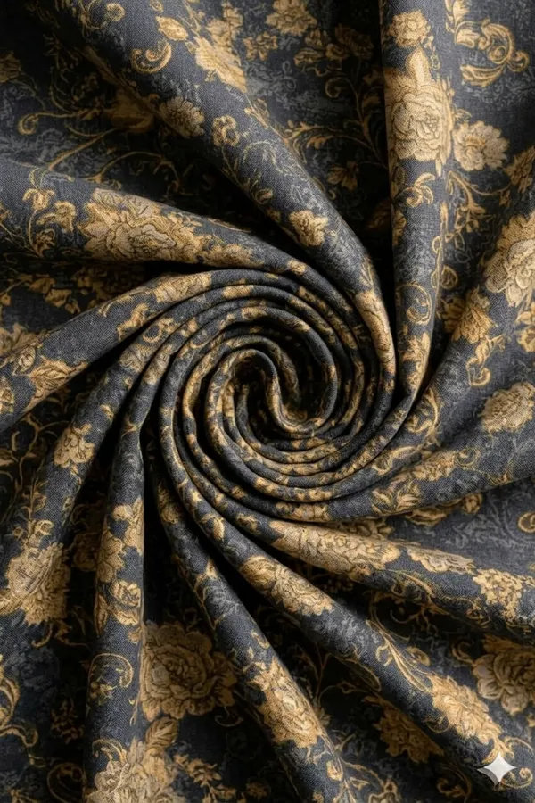 Grey_Cotton_Unique_Floral_Double_Bedsheet_With_210_Thread_Count
