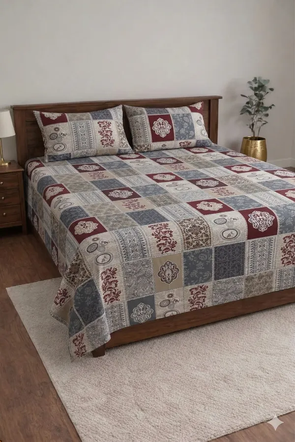 Grey_Cotton_Destiny_Double_Bedsheet_With_210_Thread_Count