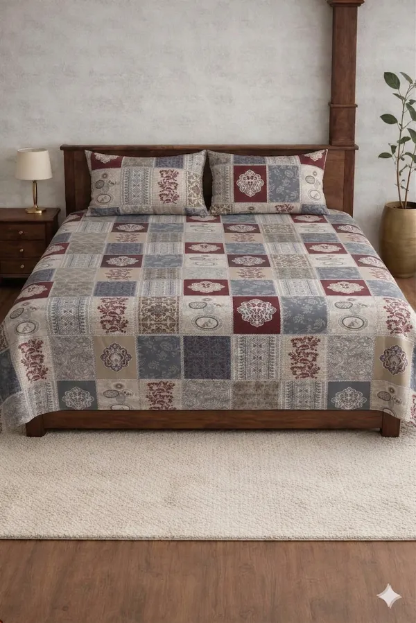 Grey_Cotton_Destiny_Double_Bedsheet_With_210_Thread_Count