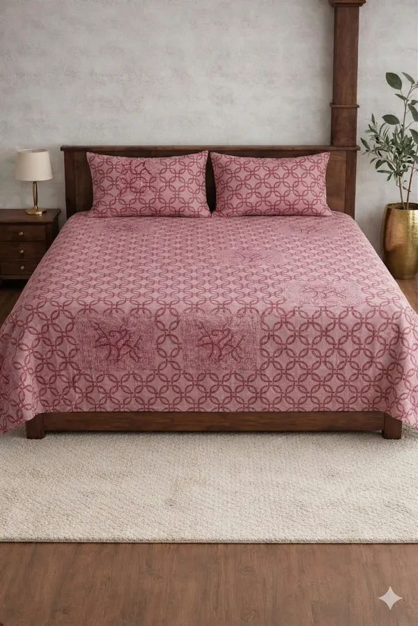 Pink_Cotton_Oscar_Double_Bedsheet_With_180_Thread_Count