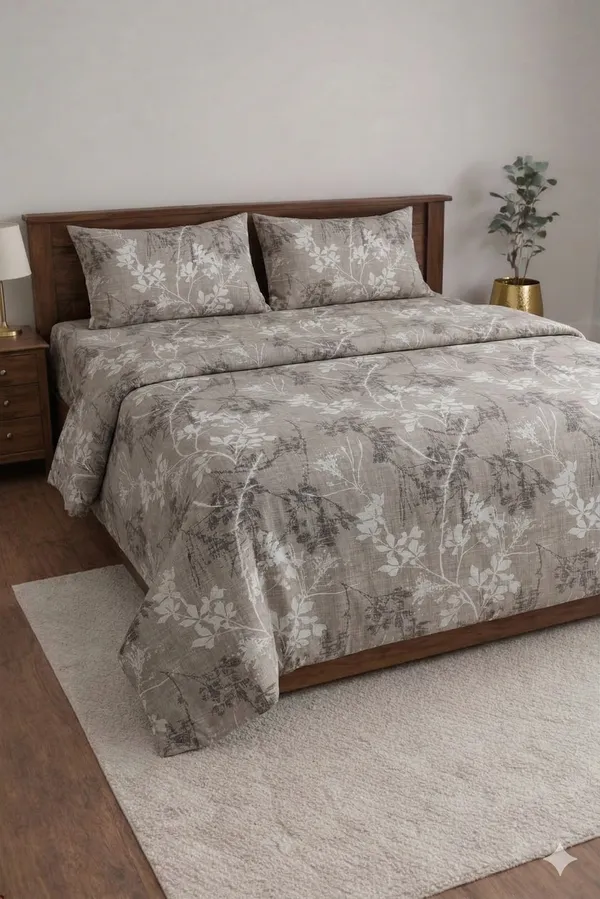 Brown_Cotton_Zella_Double_Bedsheet_With_210_Thread_Count