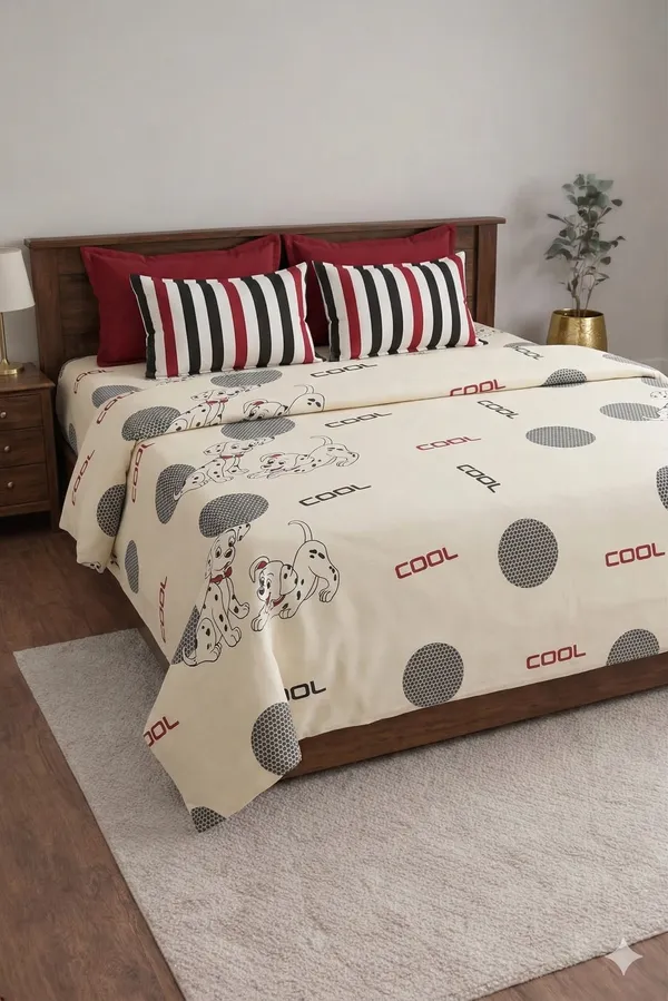 Cream_Cotton_Oscar_Double_Bedsheet_With_180_Thread_Count