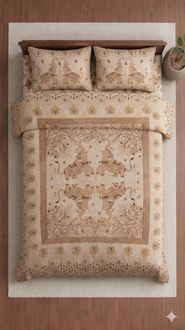 Multicolor_Cotton_Jhankar_Double_Bedsheet_With_180_Thread_Count