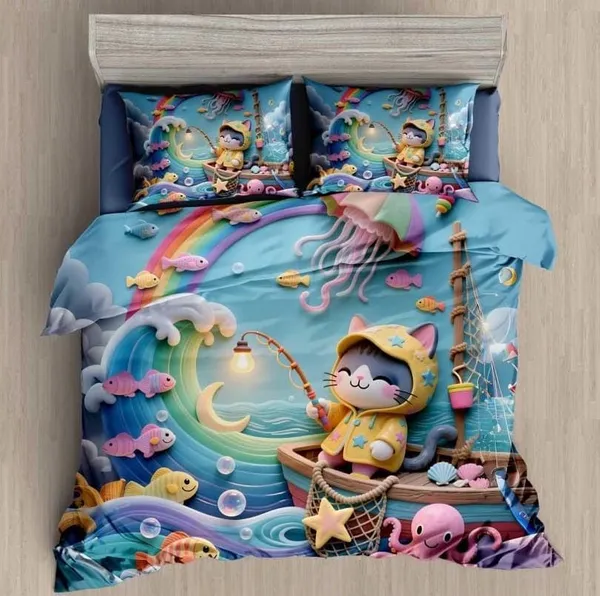 Multicolor_Cotton_7D_Printed_Double_Bedsheet_With_210_Thread_Count