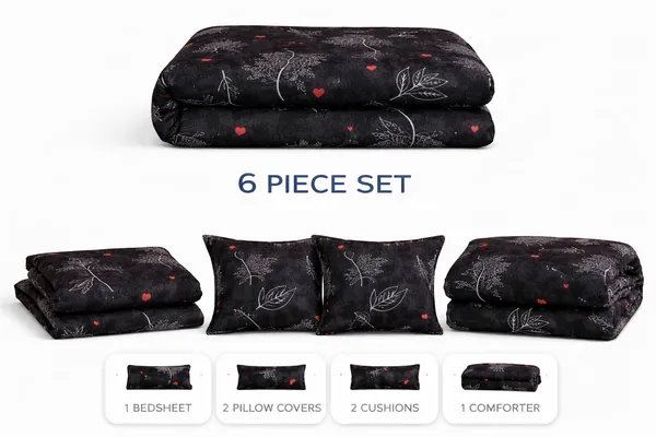 Brown_Cotton_6_Pc_Bedding_Set