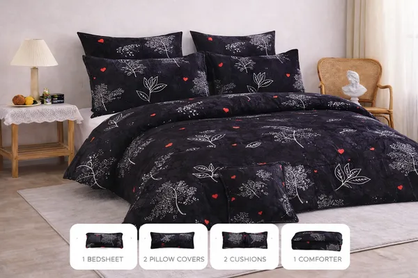 Brown_Cotton_6_Pc_Bedding_Set