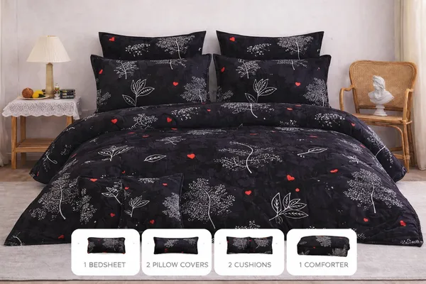 Brown_Cotton_6_Pc_Bedding_Set