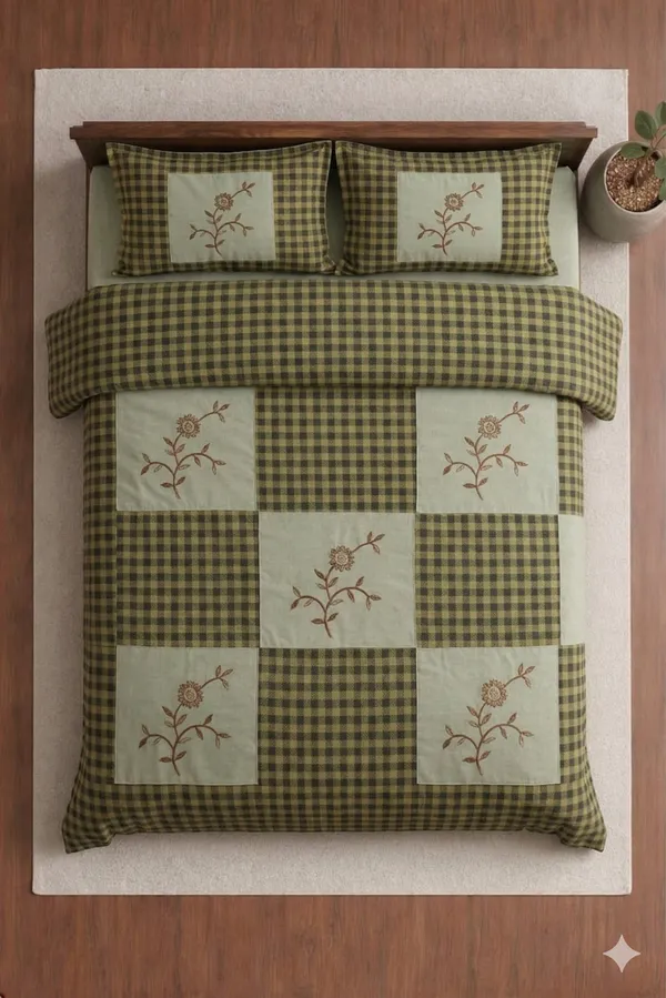 Green_Cotton_Oscar_Double_Bedsheet_With_180_Thread_Count