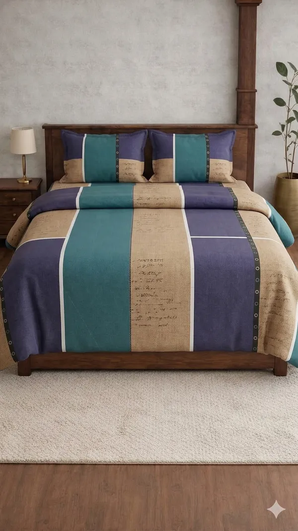 Multicolor_Cotton_Stanley_Double_Bedsheet_With_210_Thread_Count