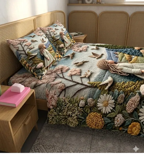 Multicolor_Cotton_7D_Printed_Double_Bedsheet_With_210_Thread_Count