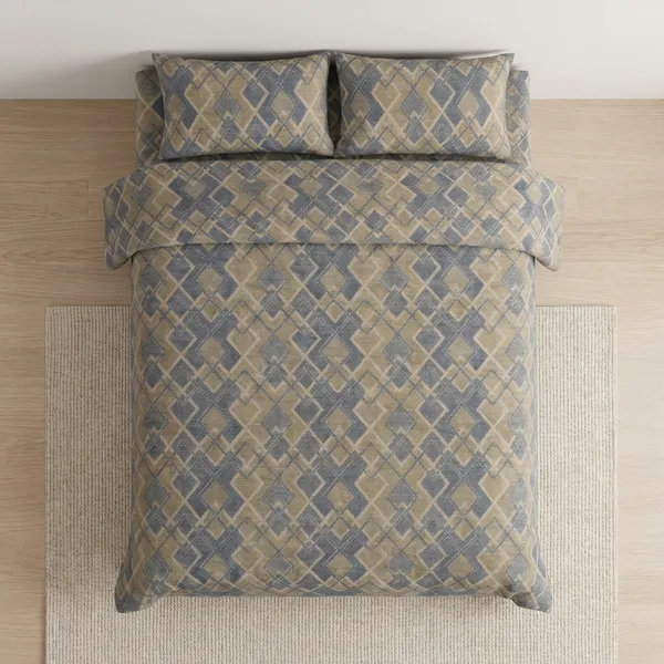 Blue_Cotton_Crown_Double_Bedsheet_With_210_Thread_Count