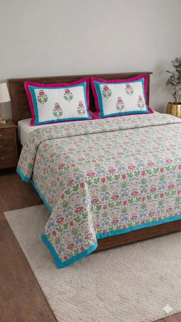 White_Cotton_Amruta_Double_Bedsheet_With_210_Thread_Count