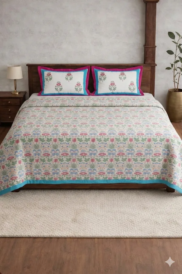 White_Cotton_Amruta_Double_Bedsheet_With_210_Thread_Count
