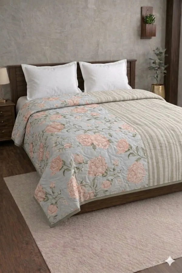 Green_Cotton_Ac_Quilt_Ac_Quilt/Comforter_With_210_Thread_Count