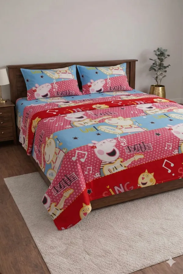 Pink_Cotton_Kids_Den_Double_Bedsheet_With_180_Thread_Count