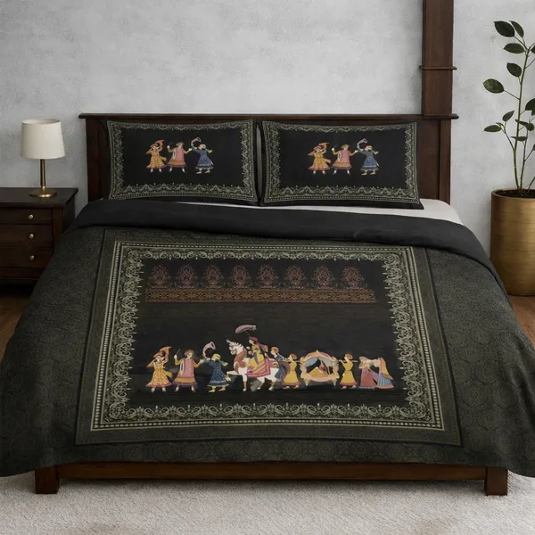 Dark_Green_Cotton_Digi_Style_Double_Bedsheet_With_310_Thread_Count