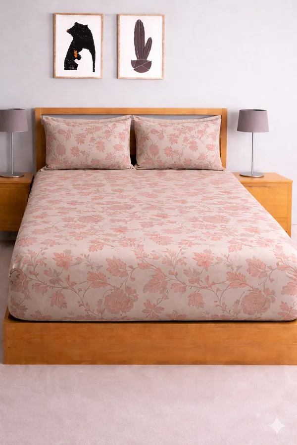 Orange_Cotton_Blue_Stone_Double_Bedsheet_With_210_Thread_Count