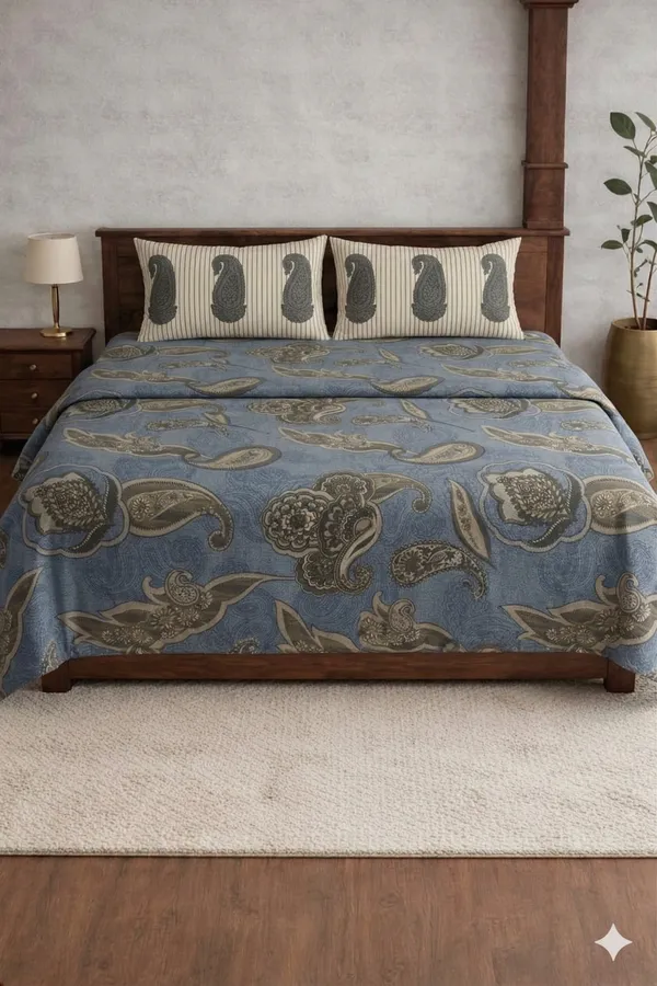 Blue_Cotton_Sonet_Double_Bedsheet_With_180_Thread_Count