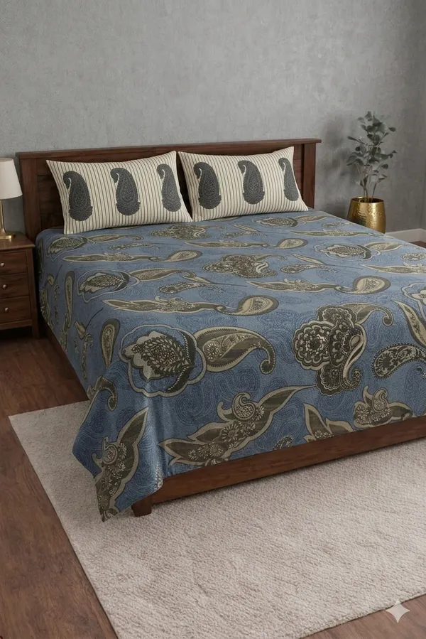 Blue_Cotton_Sonet_Double_Bedsheet_With_180_Thread_Count
