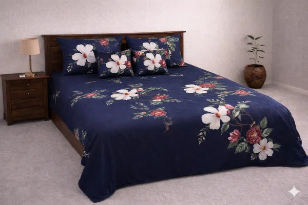 Blue_Cotton_5_Pc_Bedding_Set_With_210_Thread_Count