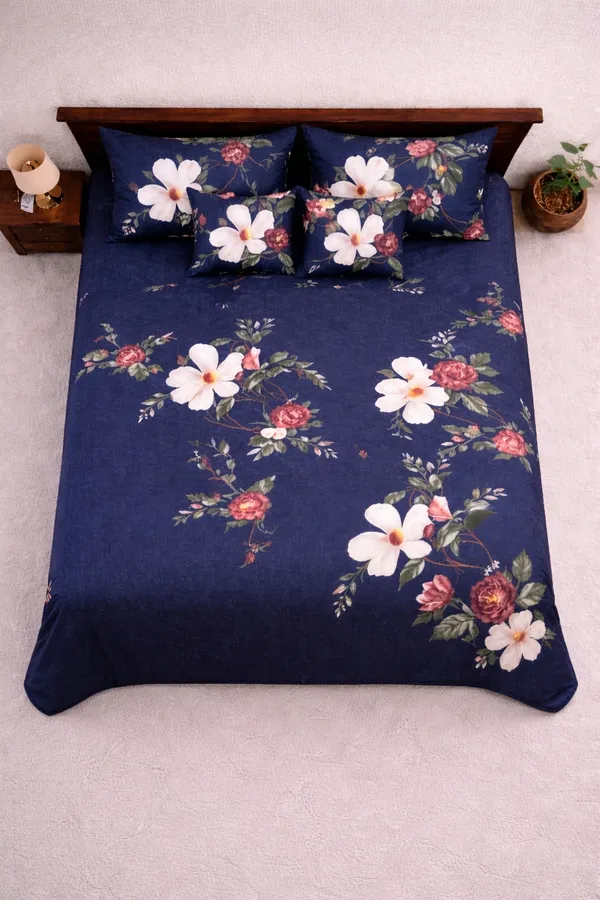 Blue_Cotton_5_Pc_Bedding_Set_With_210_Thread_Count
