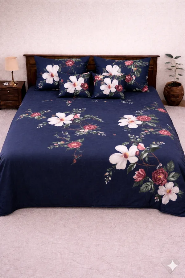 Blue_Cotton_5_Pc_Bedding_Set_With_210_Thread_Count