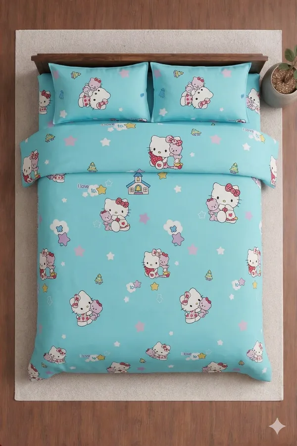 Blue_Cotton_Comfy_Kids_Double_Bedsheet_With_210_Thread_Count