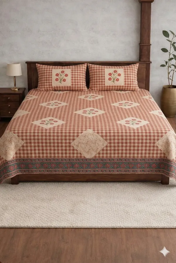 Red_Cotton_Oscar_Double_Bedsheet_With_180_Thread_Count