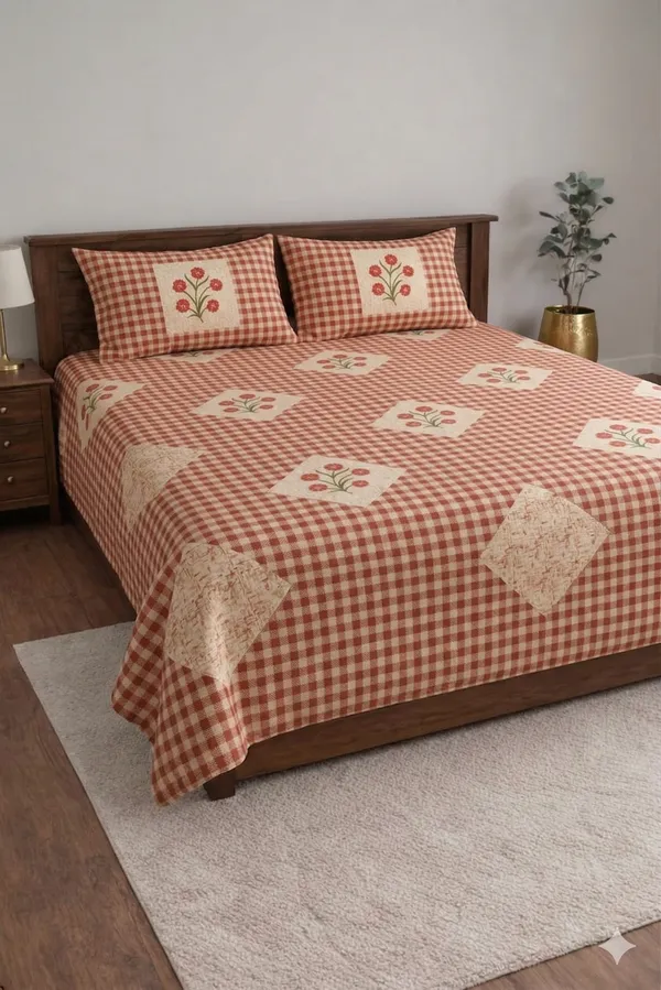 Red_Cotton_Oscar_Double_Bedsheet_With_180_Thread_Count