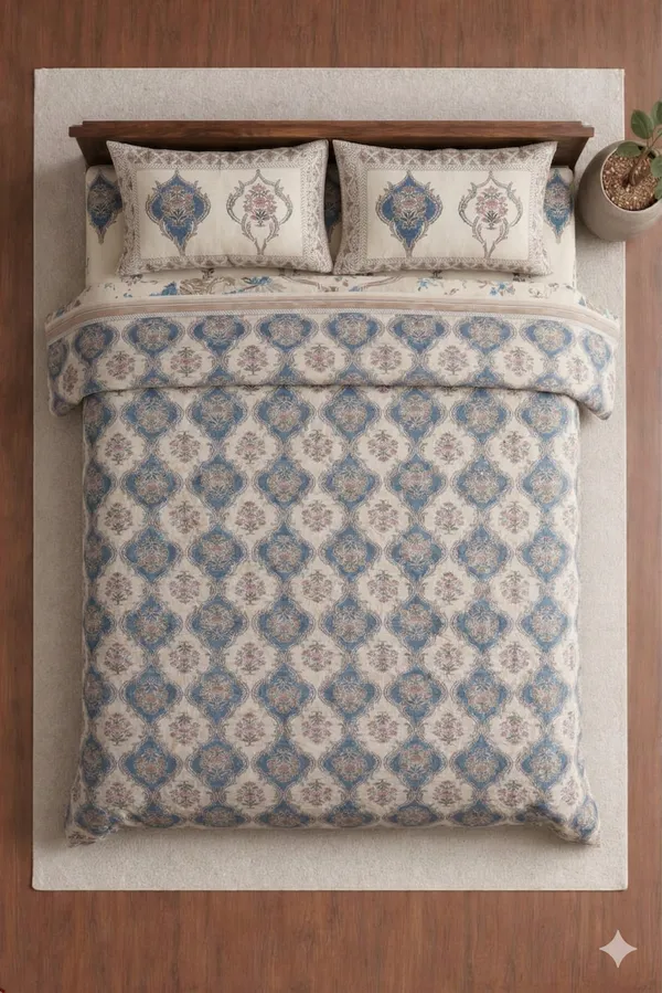 Multicolor_Cotton_Kaya_Double_Bedsheet_With_210_Thread_Count