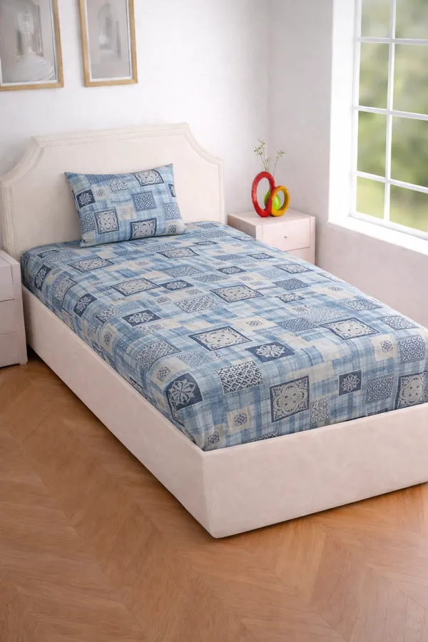 Blue_Cotton_Crown_Single_Bedsheet