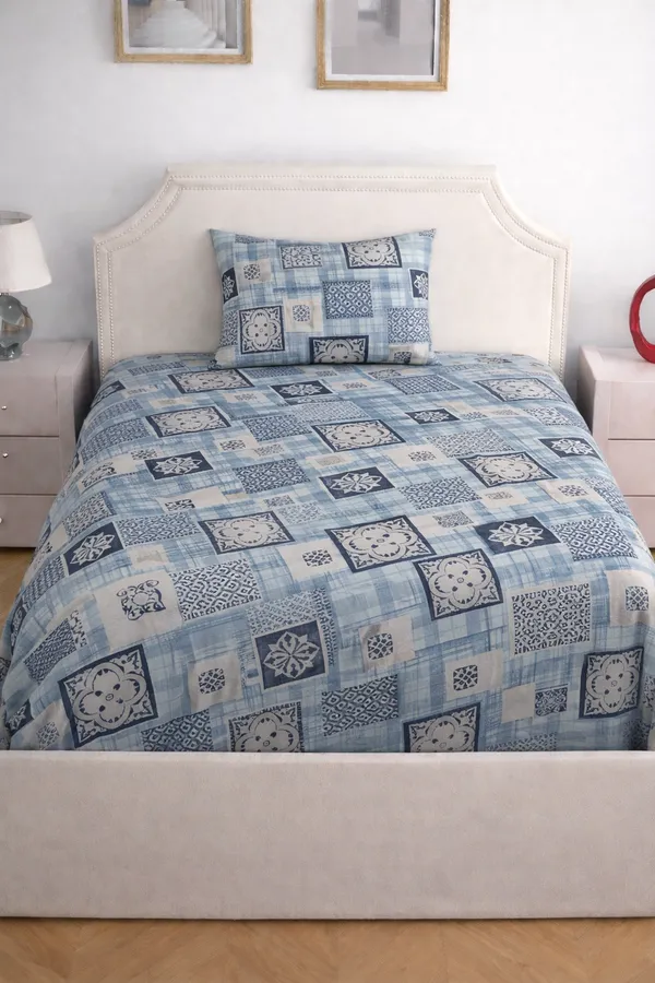 Blue_Cotton_Crown_Single_Bedsheet