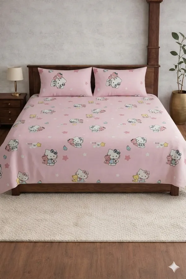 Pink_Cotton_Comfy_Kids_Double_Bedsheet_With_210_Thread_Count