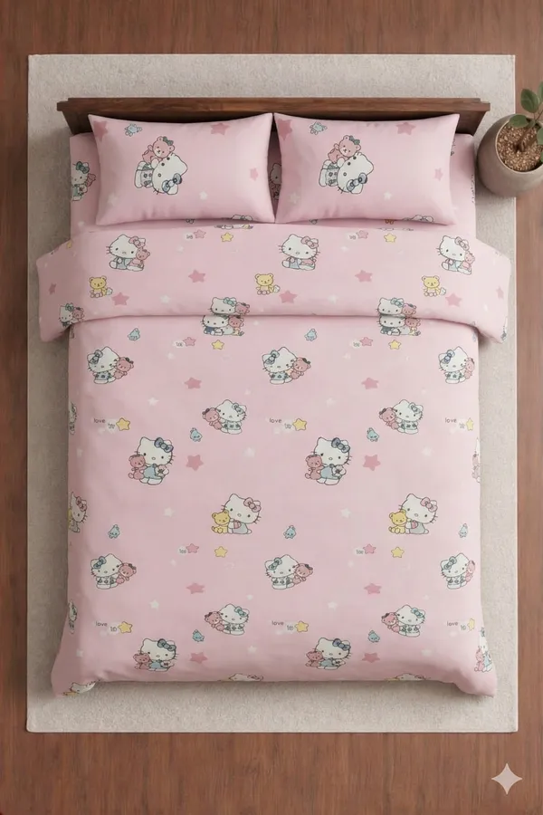 Pink_Cotton_Comfy_Kids_Double_Bedsheet_With_210_Thread_Count