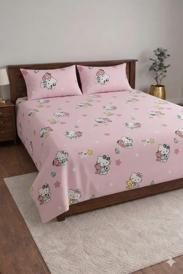 Pink_Cotton_Comfy_Kids_Double_Bedsheet_With_210_Thread_Count