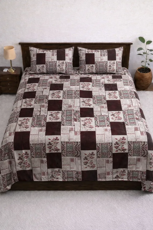 Maroon_Cotton_Boston_Double_Bedsheet_With_180_Thread_Count