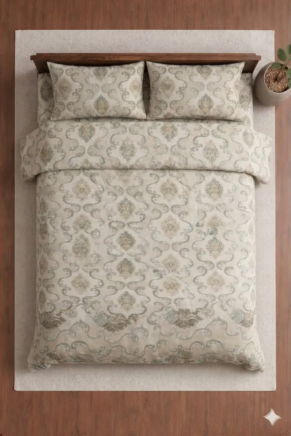 Grey_Cotton_Crown_Double_Bedsheet_With_180_Thread_Count