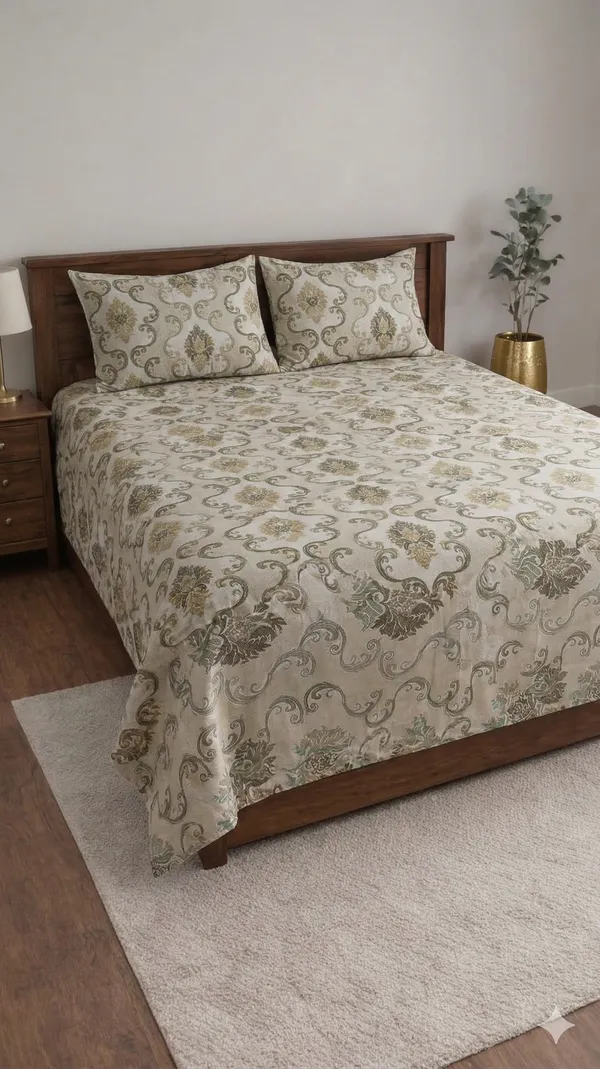 Grey_Cotton_Crown_Double_Bedsheet_With_180_Thread_Count