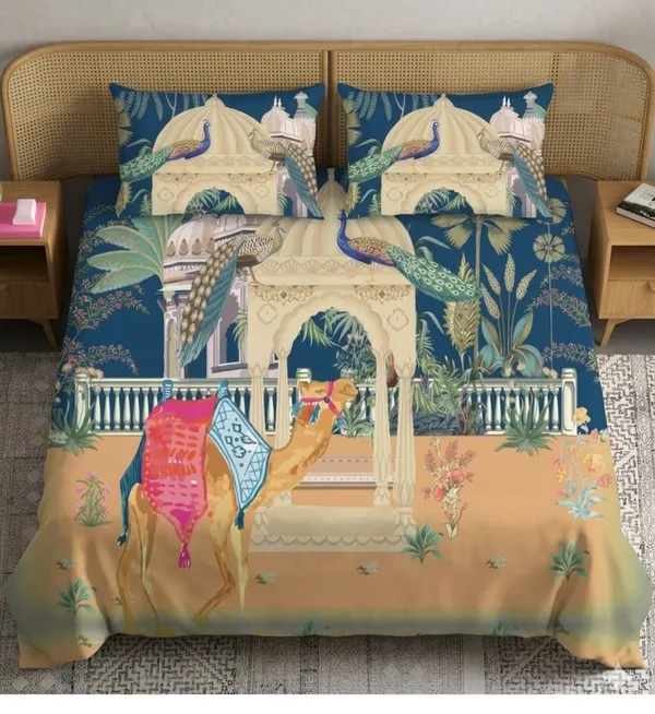 Multicolor_Cotton_Bachpan_Double_Bedsheet_With_210_Thread_Count