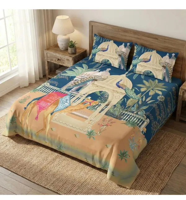 Multicolor_Cotton_Bachpan_Double_Bedsheet_With_210_Thread_Count